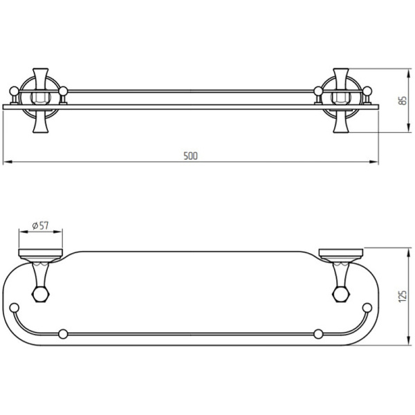 Стеклянная полка Migliore Fortuna 27668 цвет бронза