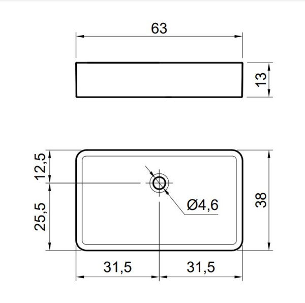 раковина antonio lupi servoretto rettomood63 flumood шгв 630*380*130, отверстия для смесителя-отсутствуют, цвет-белый