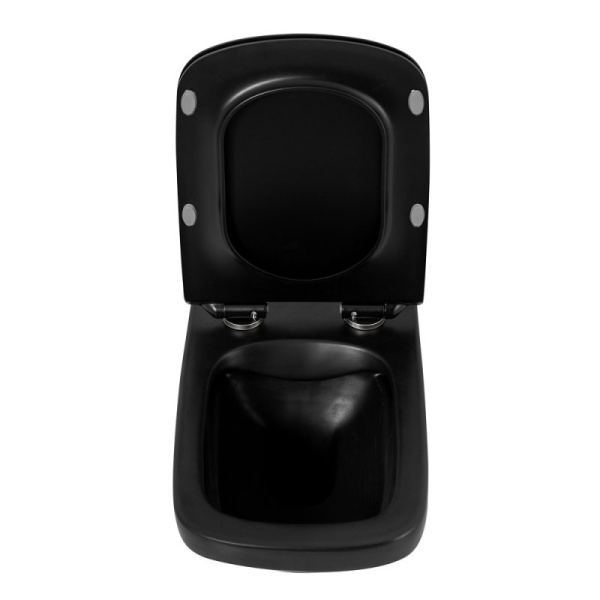 унитаз подвесной belbagno sela bb3201chr-mb безободковый, без сиденья, черный матовый