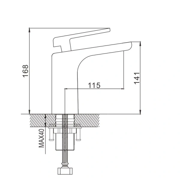 смеситель для раковины rose r14f r1401f цвет белый/хром