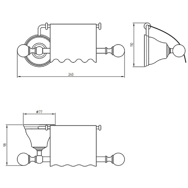 Держатель туалетной бумаги Migliore Provance 17688 с крышкой, цвет золото