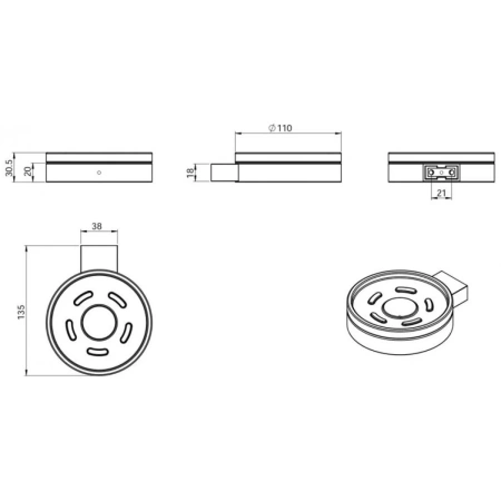 мыльница langberger black edition 28015d-bp