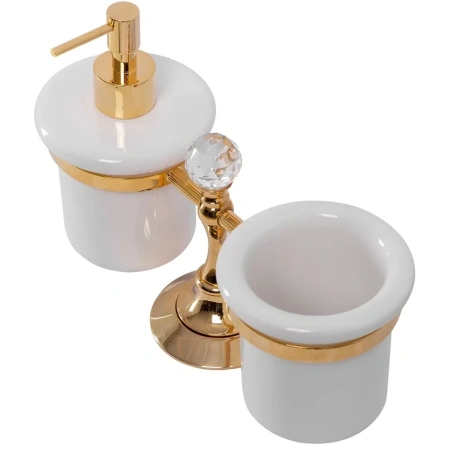 стакан и дозатор для жидкого мыла cezares olimp-tdt-03/24-sw золото белый