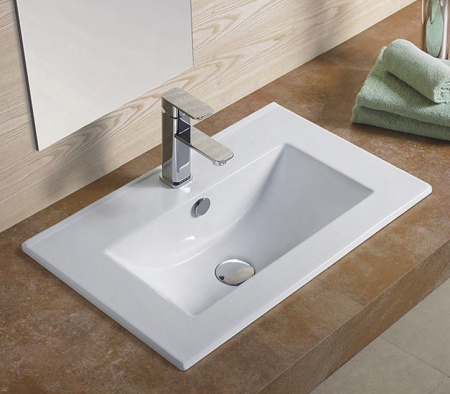 раковина полувстраиваемая 71 см ceramalux yj-803-70 белая