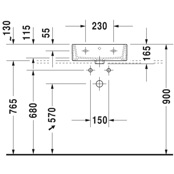 раковина подвесная duravit vero air 0724450000 45x35 см, белая