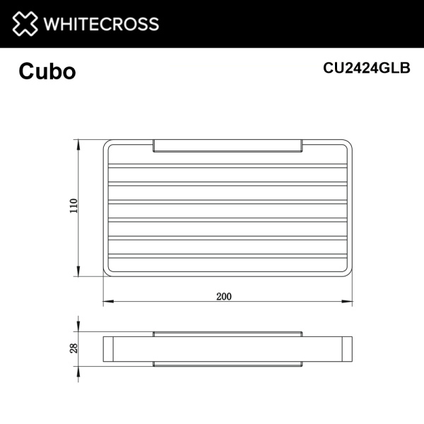Мыльница Whitecross Cubo CU2424GLB настенная, решетка, брашированное золото