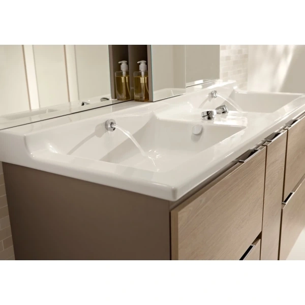 раковина jacob delafon soprano 140 exj122-00 двойная, белая