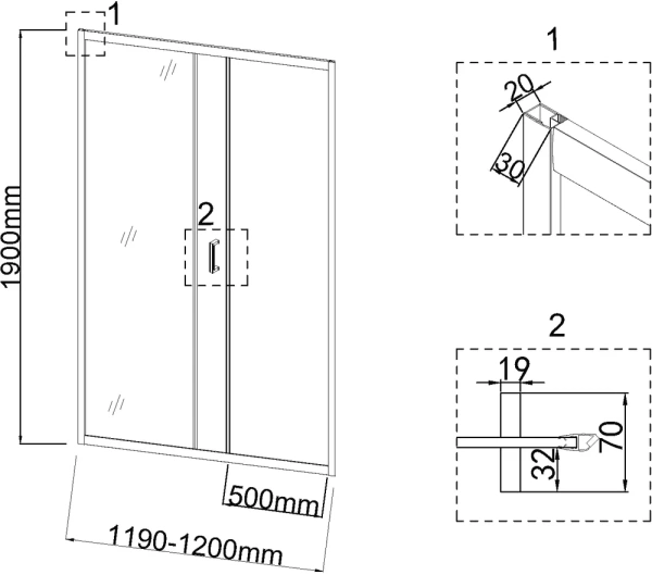 душевая дверь niagara nova 120 ng-42-12ag профиль золото, стекло прозрачное