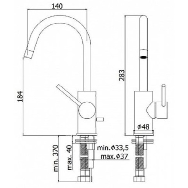 смеситель paffoni light lig078no для раковины, с донным клапном, высота излива 18.4 см, черный матовый