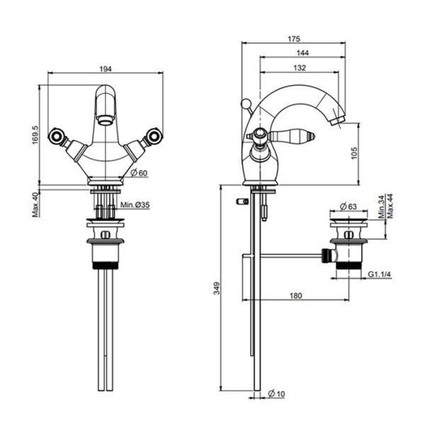 смеситель fima carlo frattini herend f5431or для раковины, на 1 отв., золото