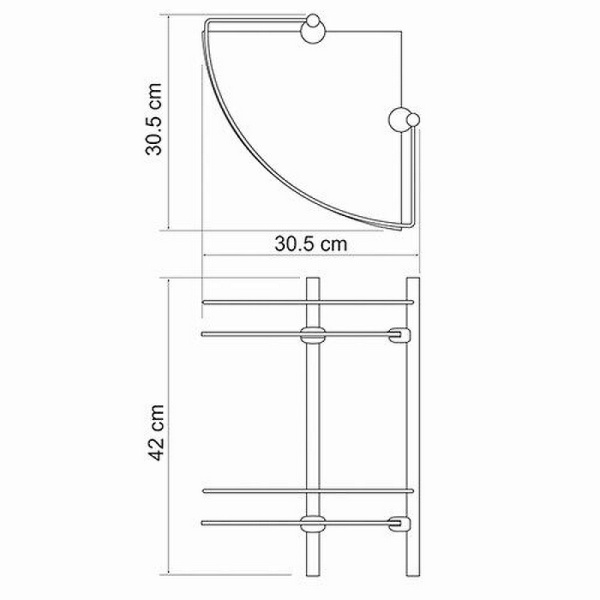 Полка стеклянная WasserKRAFT K-3122 угловая цвет хром