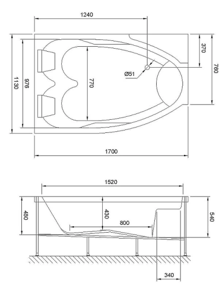 акриловая ванна royal bath shakespeare 170x110 rb652100sb-l без гидромассажа