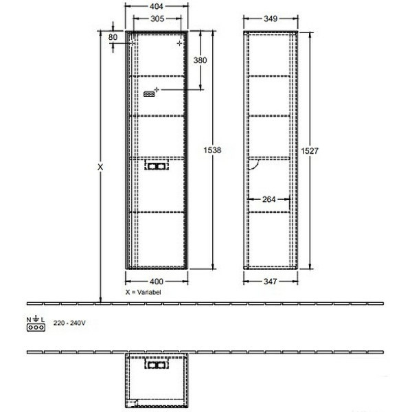 шкаф-пенал villeroy & boch collaro c036lddh белый глянцевый