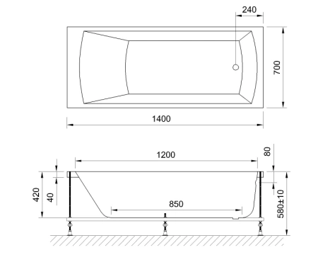 акриловая ванна royal bath vienna standart 140x70 rb953200st с гидромассажем