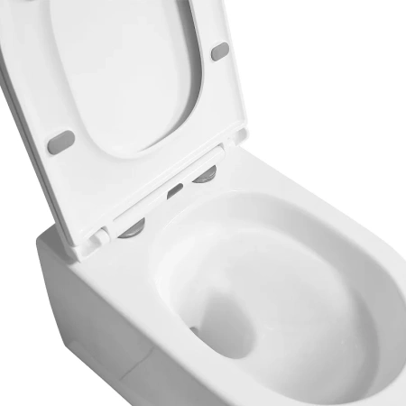 унитаз azario blanco az-9003wt подвесной, безободковый, с сиденьем микролифт, слив "торнадо", 36х49х36 см, белый