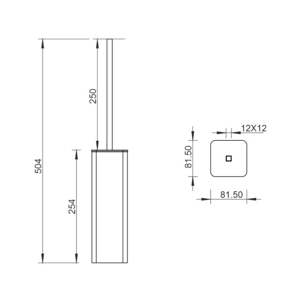 Ёршик для унитаза Whitecross Cubo CU2476GLB напольный, брашированное золото