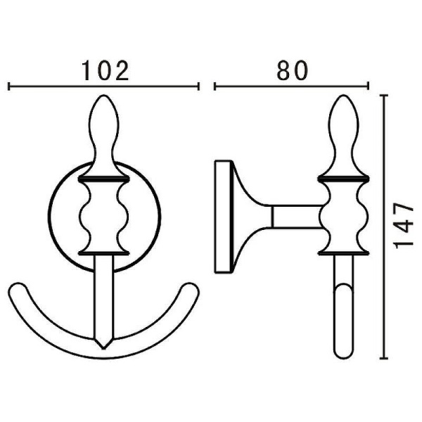 Крючок для полотенца двойной Art&Max Bohemia AM-E-4286B-Br Бронза
