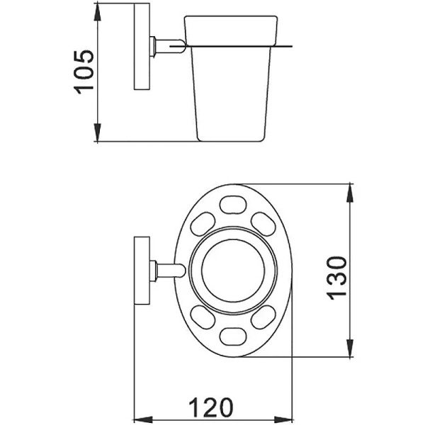 Стакан для зубных щеток Haiba HB1906 цвет хром