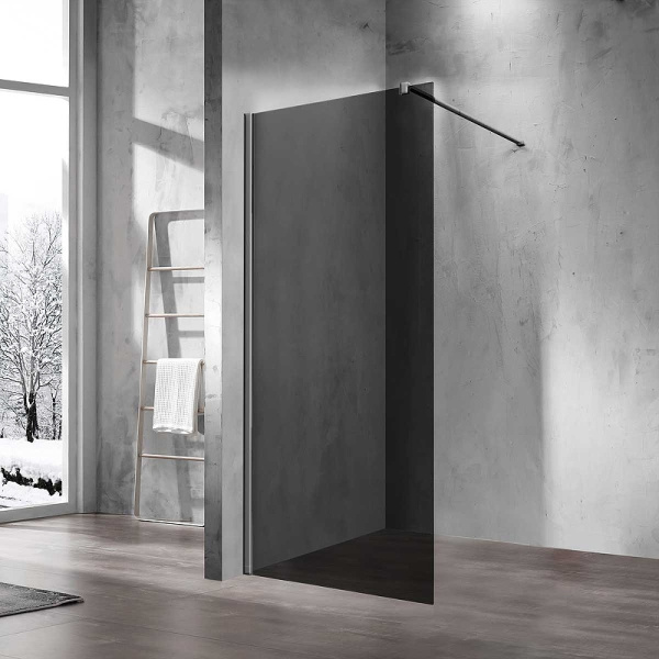 душевая перегородка vincea walk-in 110 vsw-1h110cggm профиль вороненая сталь, стекло тонированное