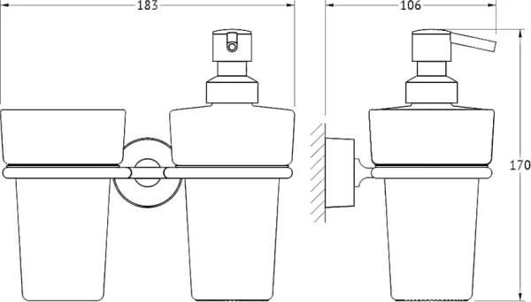 Дозатор для мыла FBS Nostalgy NOS 008 со стаканом