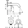 смеситель для раковины hansgrohe tecturis s 73350670 встраиваемый, с выпуском, черный матовый