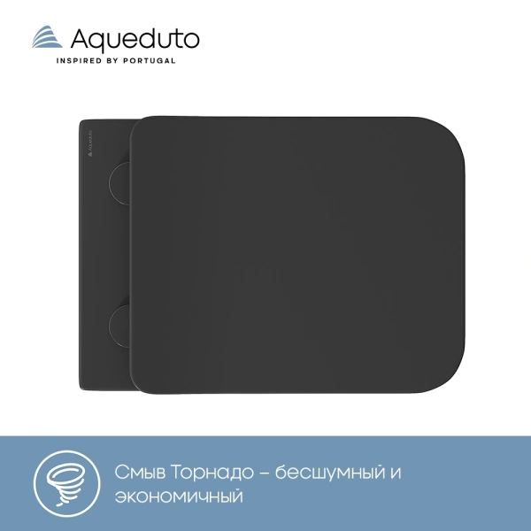 унитаз aqueduto macio tornado mact2140 подвесной, безободковый, смыв торнадо, сиденье с микролифтом, 52х37 см, черный матовый унитаз aqueduto macio tornado mact2140 подвесной, безободковый, смыв торнадо, сиденье с микролифтом, 52х37 см, черный матовый