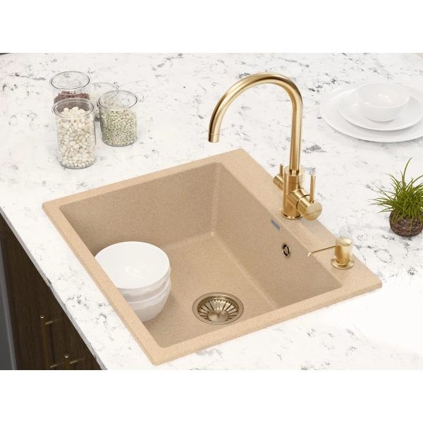 смеситель для кухни paulmark essen es213211-g цвет золото