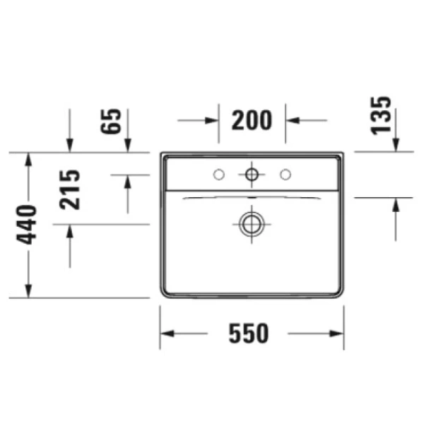 раковина подвесная 55 см duravit d-neo 2366550000, белая