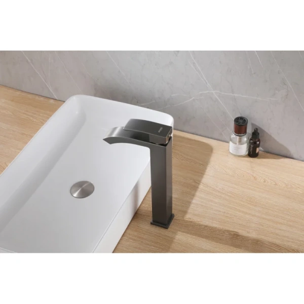 смеситель для раковины abber wasserfall af8611ng никель