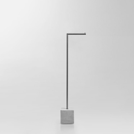 Держатель туалетной бумаги Antonio Lupi Bivio BIVIO1.8/steel.carrara напольный сатин/белый мрамор