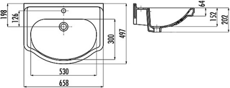 раковина подвесная creavit klasik kl065, белая
