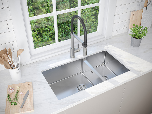 кухонная мойка paulmark gerberg 78/2s uni pm227844-bs, цвет нержавеющая сталь