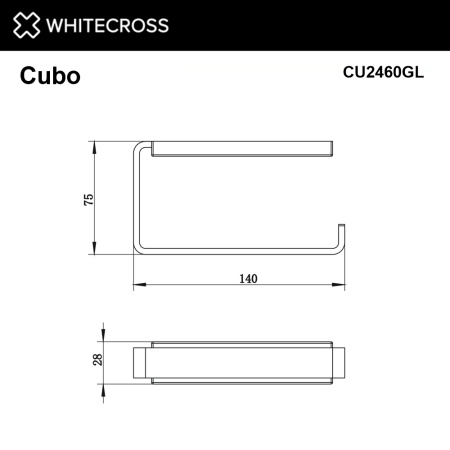держатель туалетной бумаги whitecross cubo cu2460gl золото