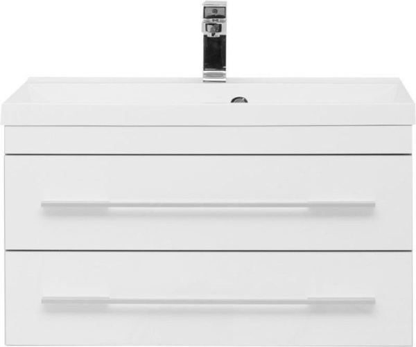 тумба с раковиной aquanet верона 00287672 75 белый (подвесная 2 ящика)