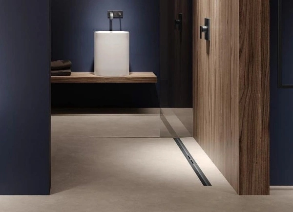 душевой лоток 120 см tece tecedrainprofile 671211 обрезной, с решеткой, с покрытием pvd черный хром, глянец