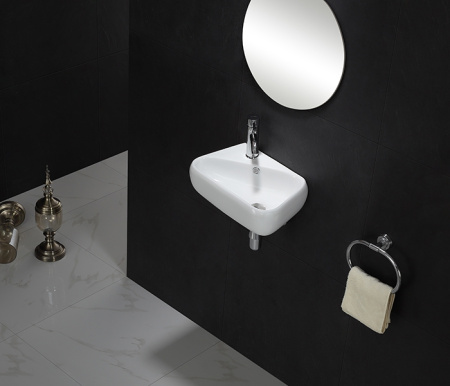 раковина ceramalux 9275r подвесная, 45x28 см, белая