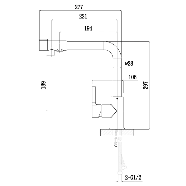 смеситель для кухни с фильтром timo hette 1026/00f + h851p00