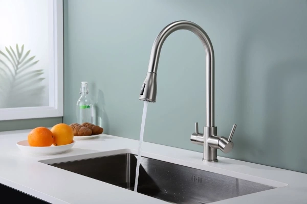 смеситель для кухни paulmark lange la214212-ni с подключением к фильтру, цвет никель