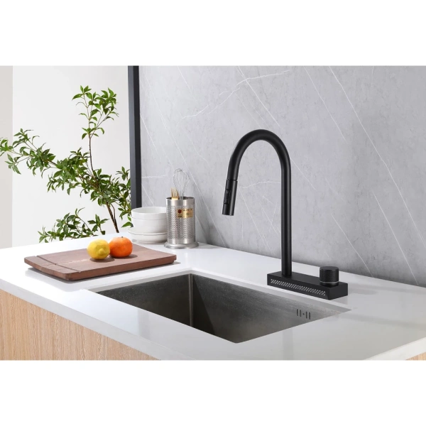 смеситель для кухни abber wasser kreis af8114b, черный матовый