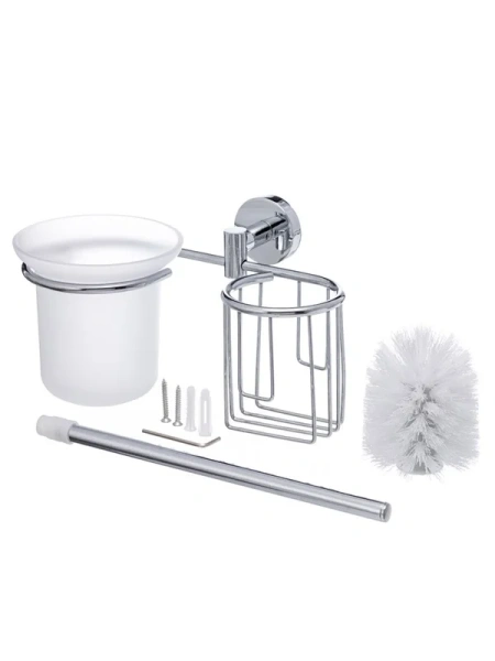Ёршик для унитаза D-lin 100 D272100 с держателем освежителя воздуха, хром