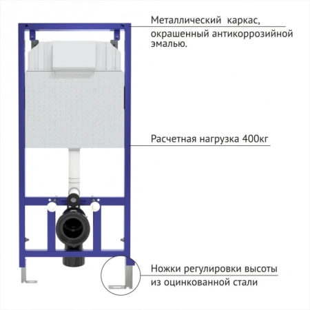 инсталляция berges novum 040211 для унитаза с белой клавишей смыва