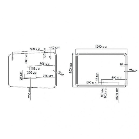 Зеркало Art&Max Latina 120х80 AM-Lat-1200-800-DS-F с подсветкой с сенсорным выключателем