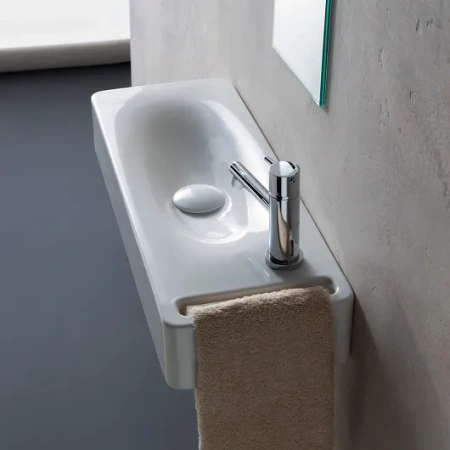 Раковина Scarabeo Soft-Hung-Cube 1511 подвесная, прямоугольная, 60x22 см, белая