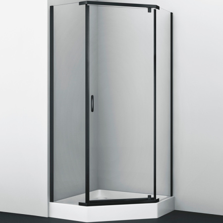 Душевой уголок WasserKRAFT Wiese 100×100 84P38 профиль черный матовый, стекло прозрачное