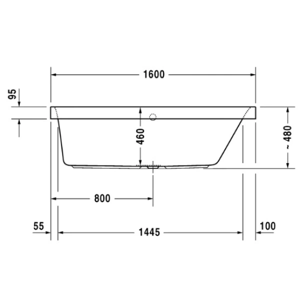 акриловая ванна duravit happy d.2 160x70 (700309)
