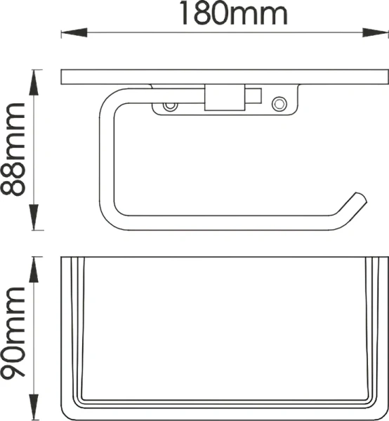 Держатель туалетной бумаги Wasserkraft K-1325 с полкой для телефона