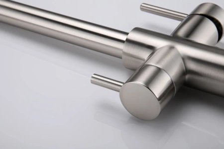 смеситель для кухни paulmark lange la214212-ni с подключением к фильтру, цвет никель