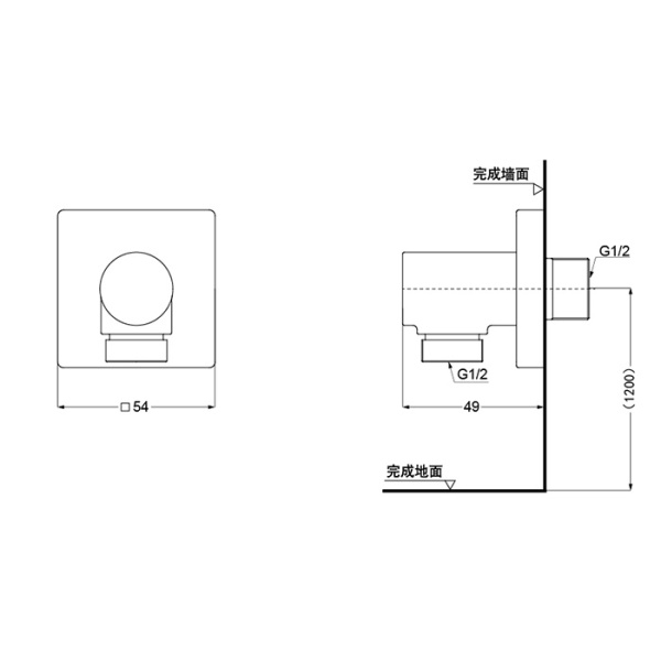 подключение для шланга toto showers tbw02013r, 54x49x54мм, цвет: хром
