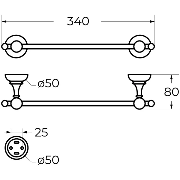 Полотенцедержатель Cezares Aphrodite APHRODITE-TH05-01-M Хром