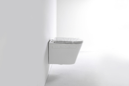 унитаз tece tecespring k 9700997 подвесной, безободковый, с сиденьем в комплекте, белый